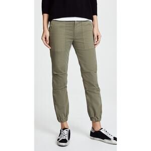 Nili Lotan Military Twill Cropped Jogger Green Cotton Ankle Pants Size 0